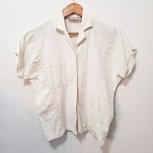 GITANO Vtg Funky Stitch Button Down Shirt Small